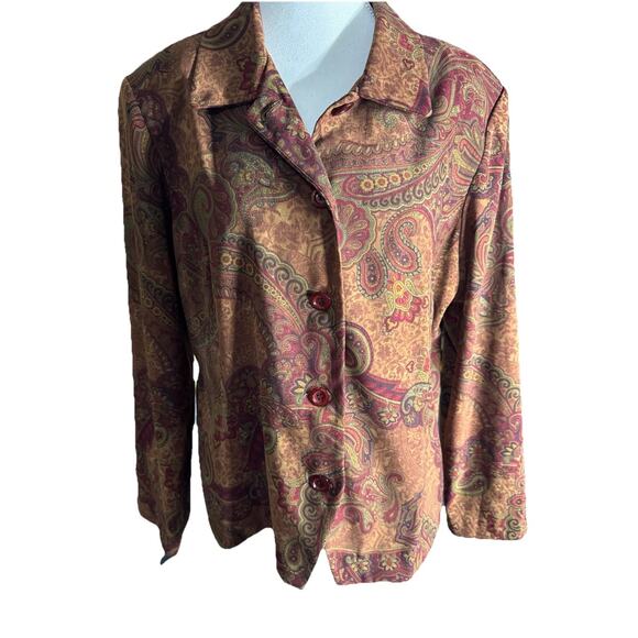 Vintage Y2K Paisley Two Piece Set Button Front Jacket And Midi Skirt Size Large - Picture 8 of 15